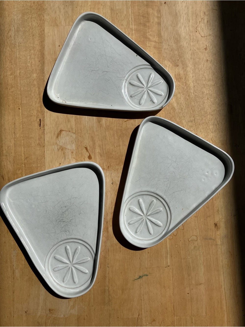 Bennington Potters Ceramic triangular snack plates